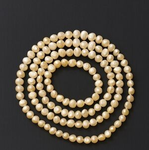 Long Baroque Freshwater Pearl Necklace – Creamy Iridescent Endless Strand